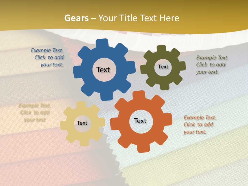 Samples Of A Fabric And Opened Color Card With Various Colors PowerPoint Template