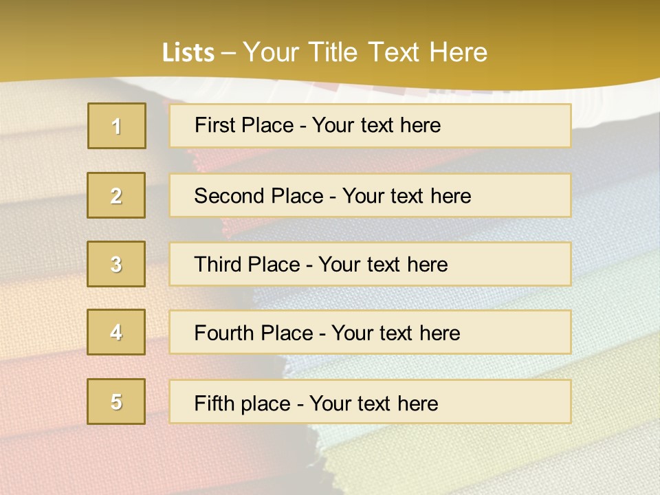 Samples Of A Fabric And Opened Color Card With Various Colors PowerPoint Template