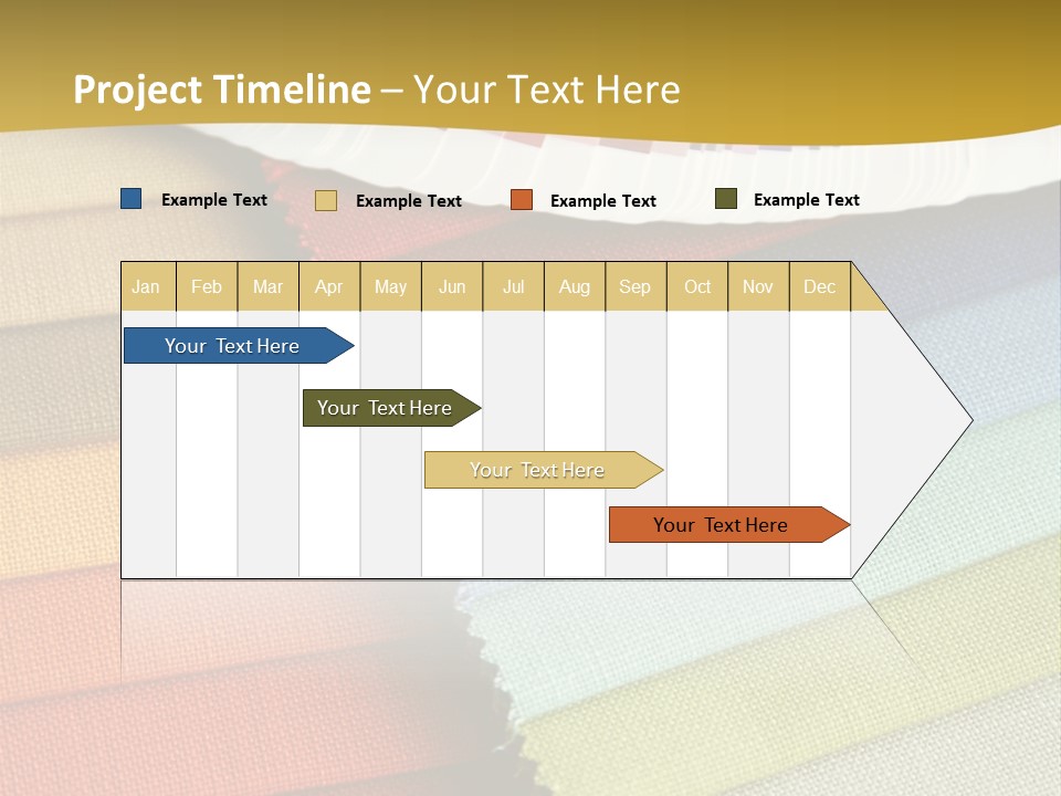 Samples Of A Fabric And Opened Color Card With Various Colors PowerPoint Template