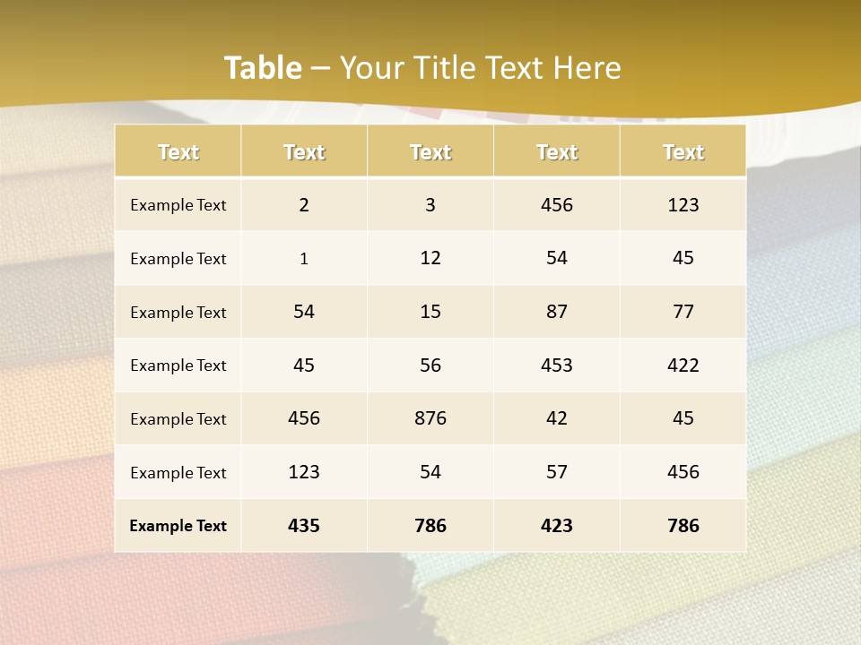 Samples Of A Fabric And Opened Color Card With Various Colors PowerPoint Template