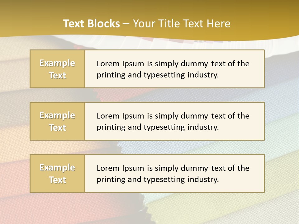 Samples Of A Fabric And Opened Color Card With Various Colors PowerPoint Template