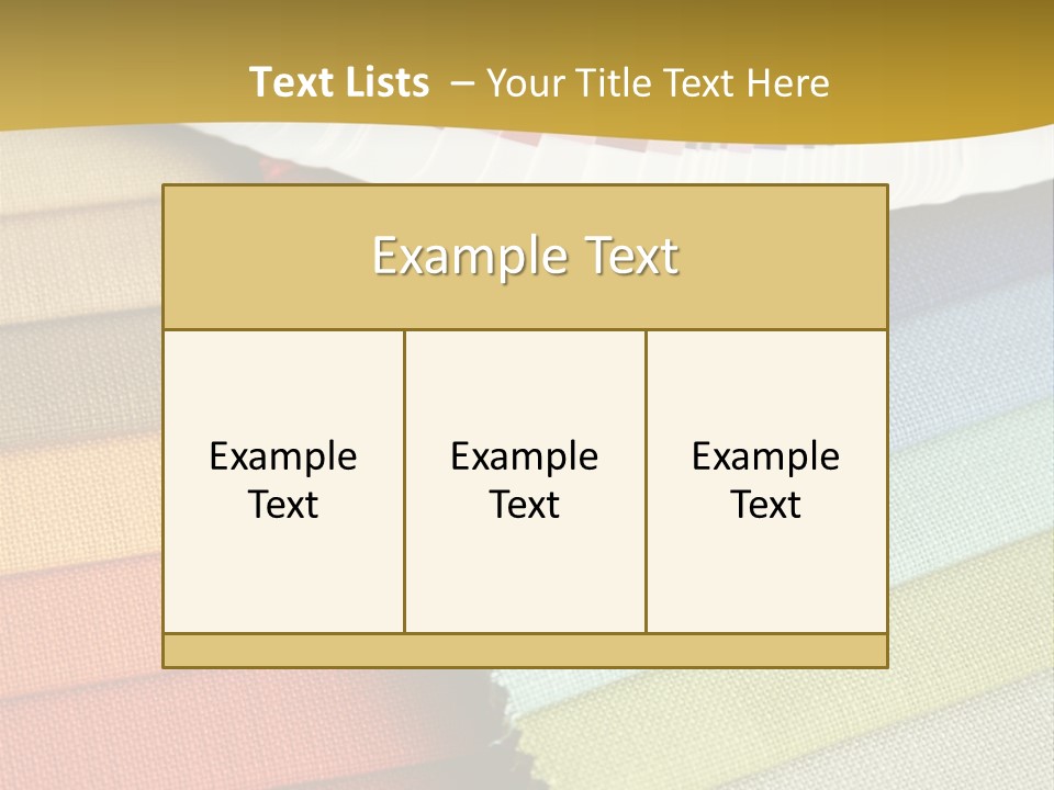 Samples Of A Fabric And Opened Color Card With Various Colors PowerPoint Template