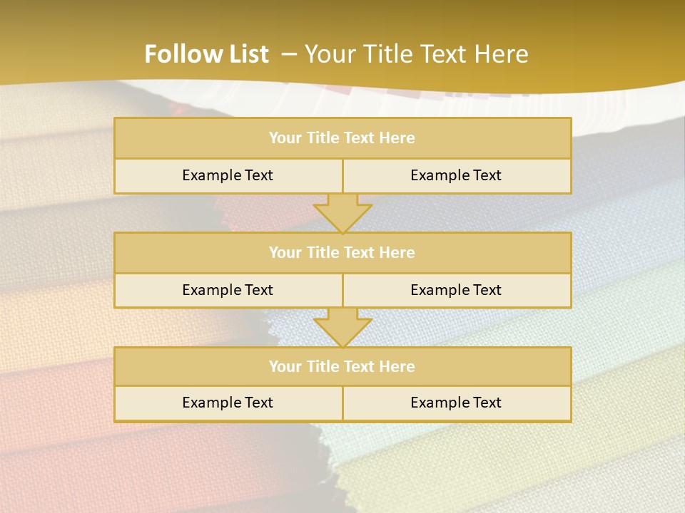 Samples Of A Fabric And Opened Color Card With Various Colors PowerPoint Template