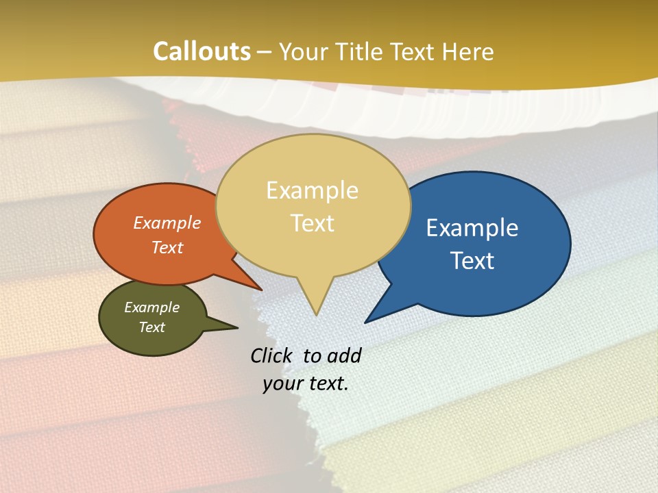 Samples Of A Fabric And Opened Color Card With Various Colors PowerPoint Template