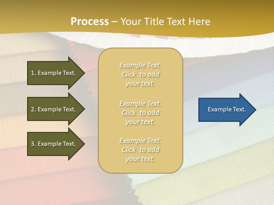 Samples Of A Fabric And Opened Color Card With Various Colors PowerPoint Template