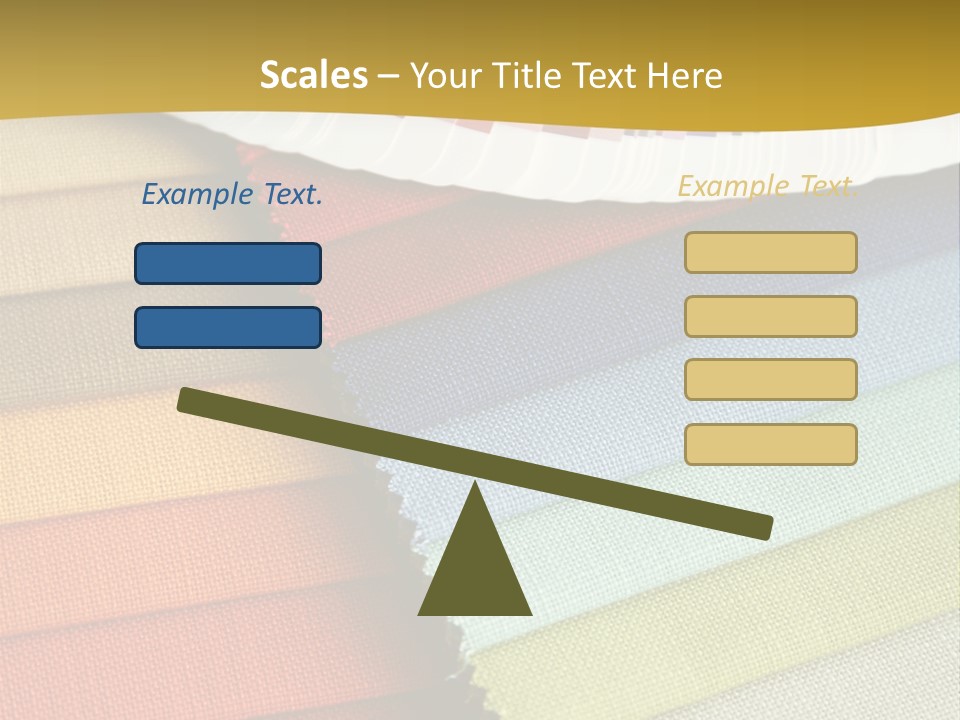 Samples Of A Fabric And Opened Color Card With Various Colors PowerPoint Template