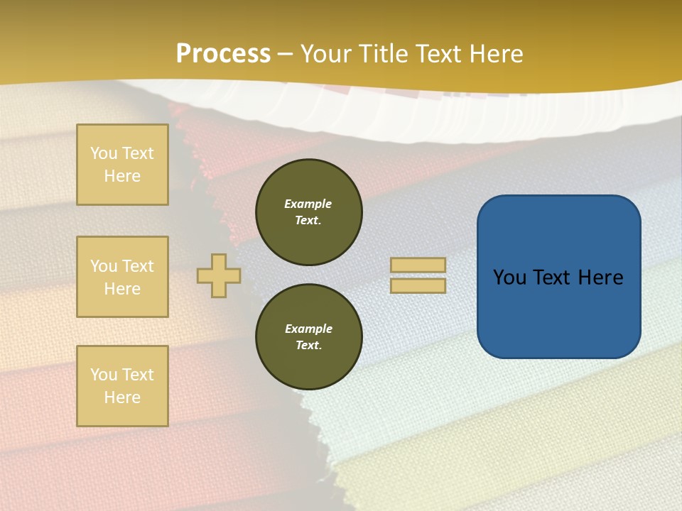 Samples Of A Fabric And Opened Color Card With Various Colors PowerPoint Template