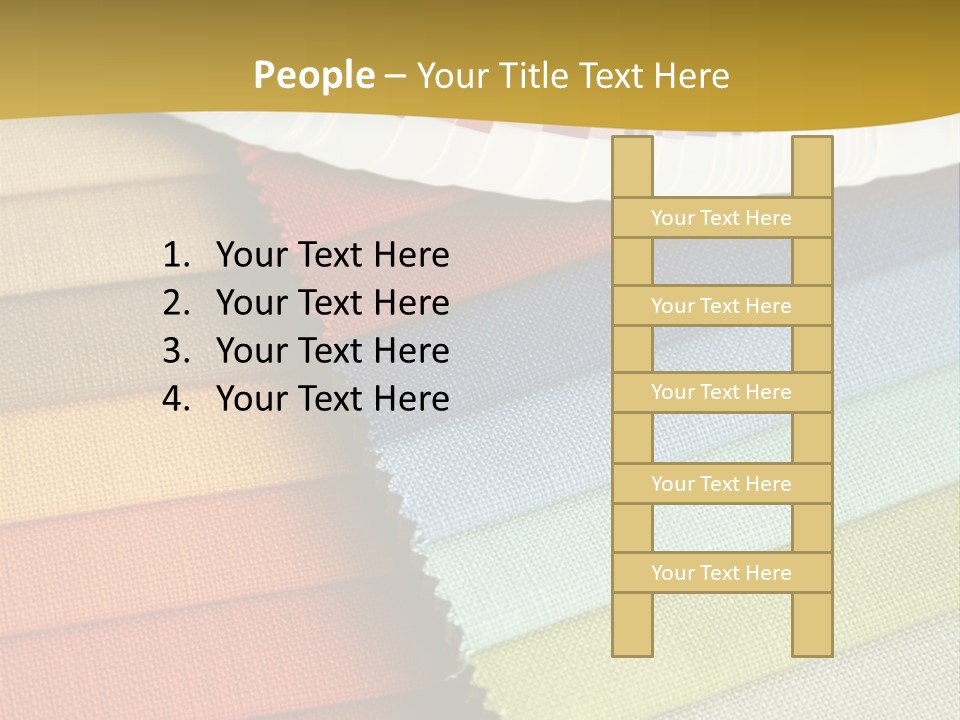 Samples Of A Fabric And Opened Color Card With Various Colors PowerPoint Template