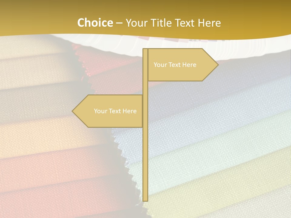 Samples Of A Fabric And Opened Color Card With Various Colors PowerPoint Template