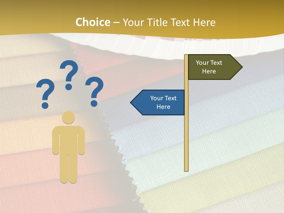 Samples Of A Fabric And Opened Color Card With Various Colors PowerPoint Template