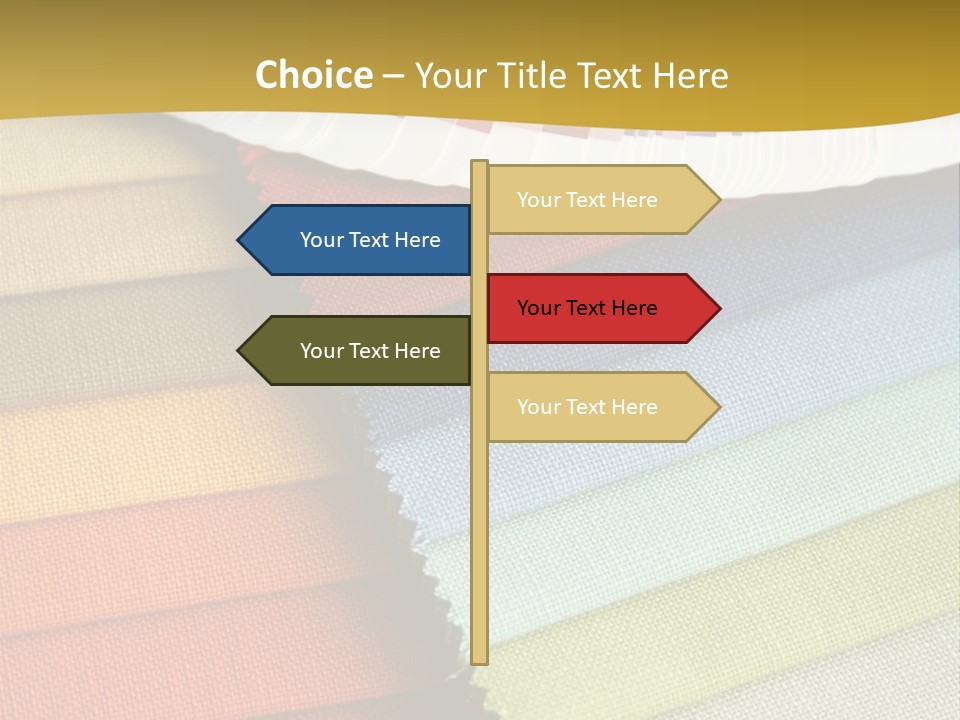 Samples Of A Fabric And Opened Color Card With Various Colors PowerPoint Template
