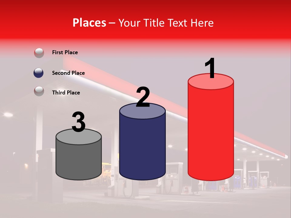 Gas Station At Night PowerPoint Template