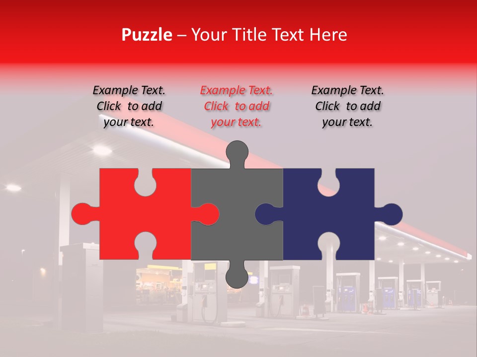 Gas Station At Night PowerPoint Template