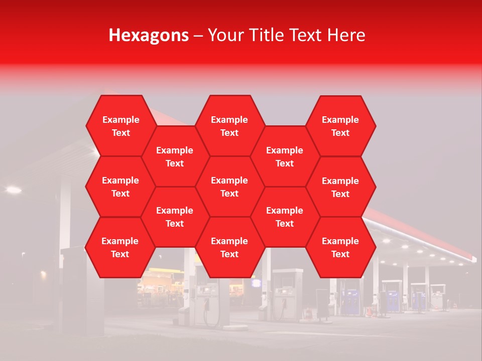 Gas Station At Night PowerPoint Template