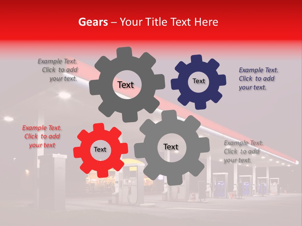 Gas Station At Night PowerPoint Template