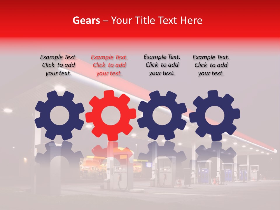 Gas Station At Night PowerPoint Template