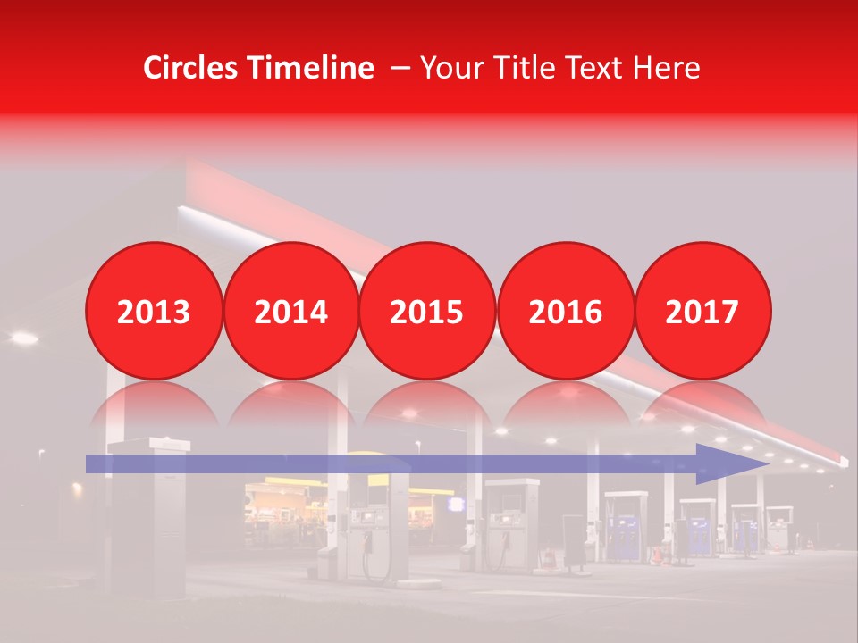 Gas Station At Night PowerPoint Template