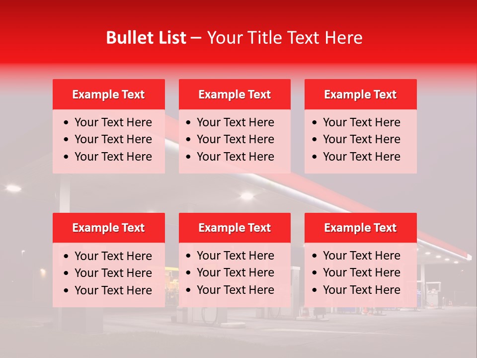 Gas Station At Night PowerPoint Template