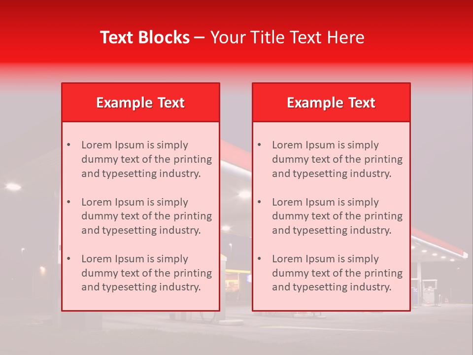 Gas Station At Night PowerPoint Template