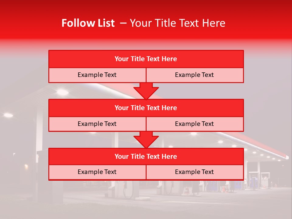 Gas Station At Night PowerPoint Template