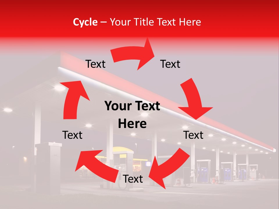 Gas Station At Night PowerPoint Template