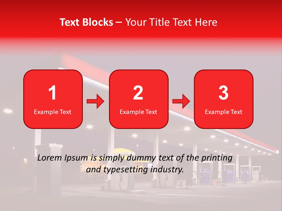 Gas Station At Night PowerPoint Template
