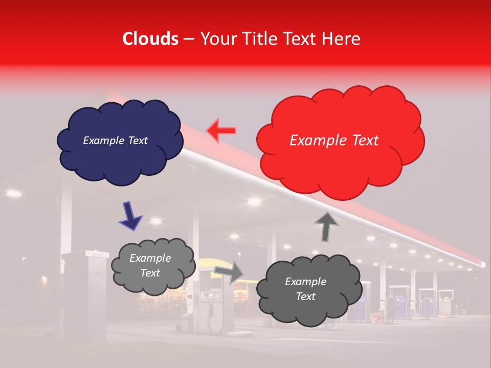 Gas Station At Night PowerPoint Template