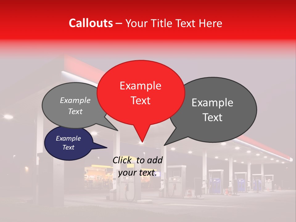 Gas Station At Night PowerPoint Template