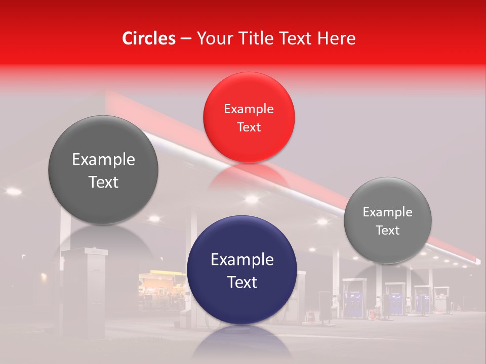 Gas Station At Night PowerPoint Template