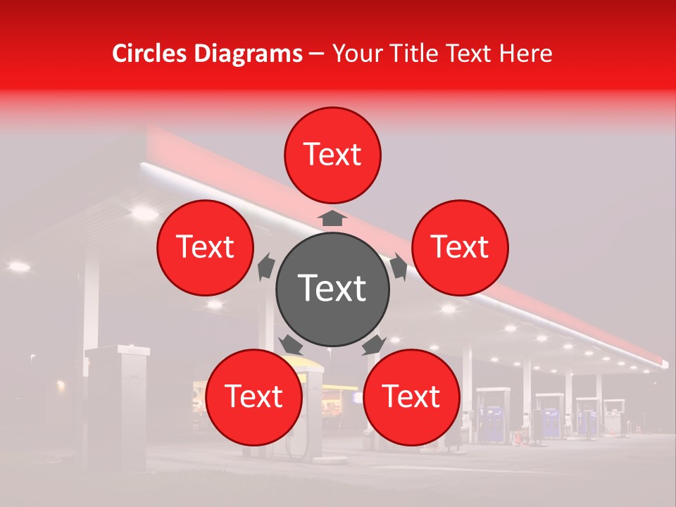 Gas Station At Night PowerPoint Template