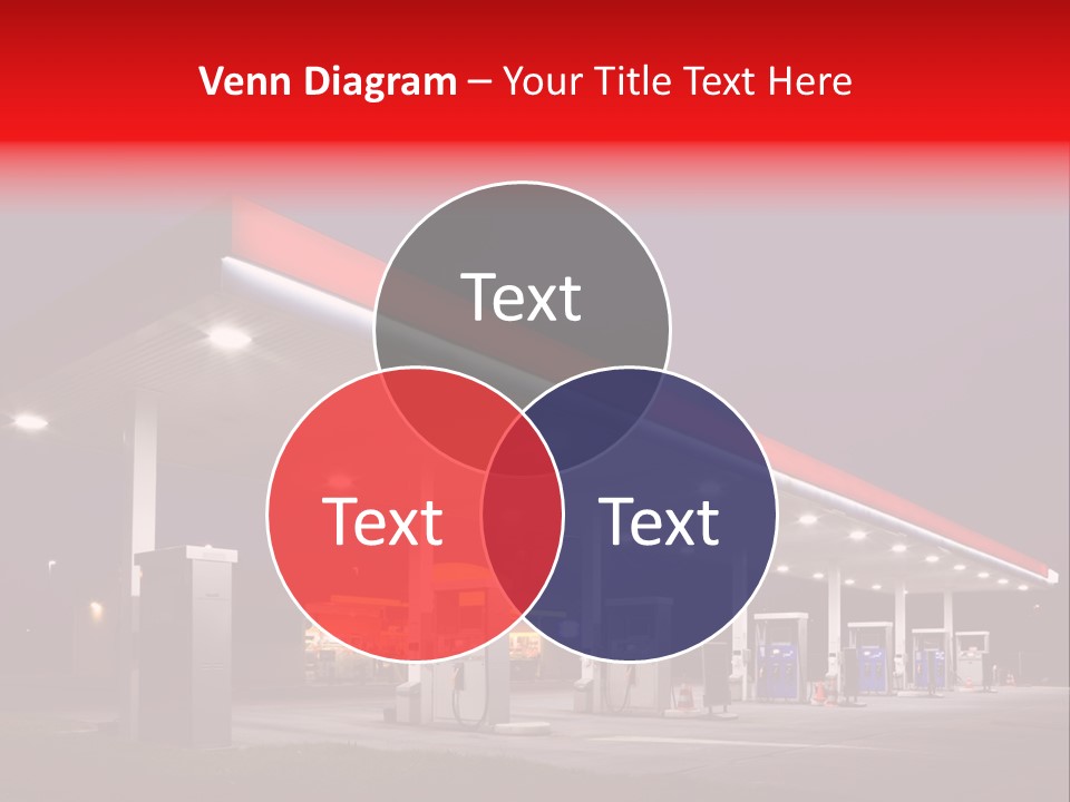 Gas Station At Night PowerPoint Template
