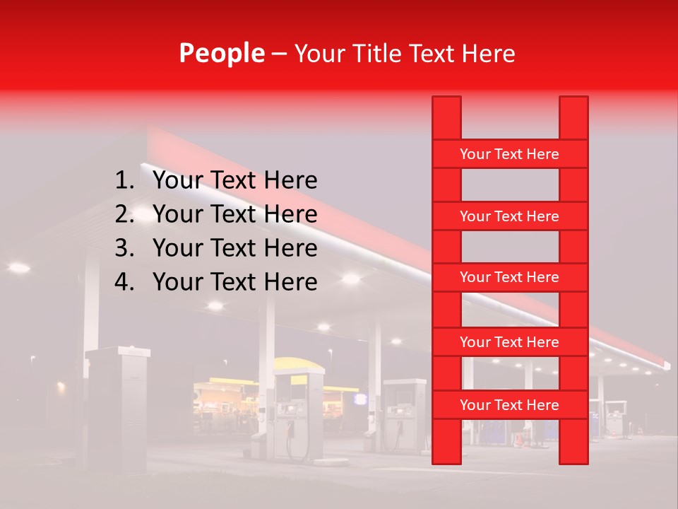 Gas Station At Night PowerPoint Template