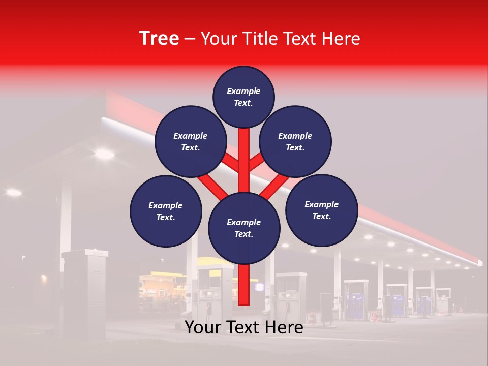 Gas Station At Night PowerPoint Template