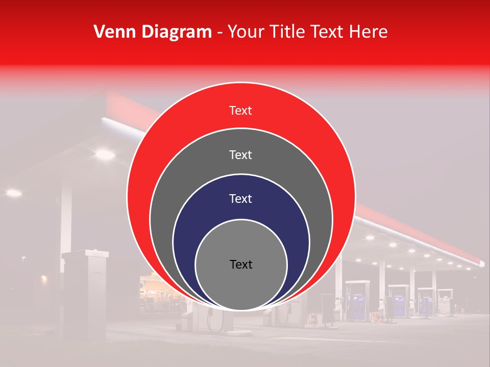 Gas Station At Night PowerPoint Template