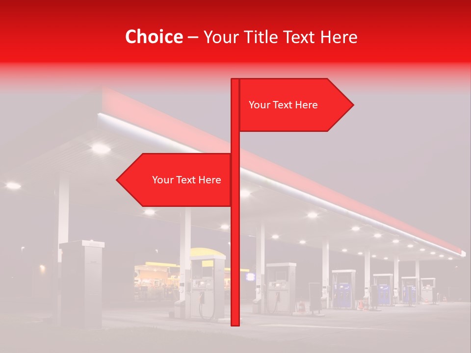 Gas Station At Night PowerPoint Template