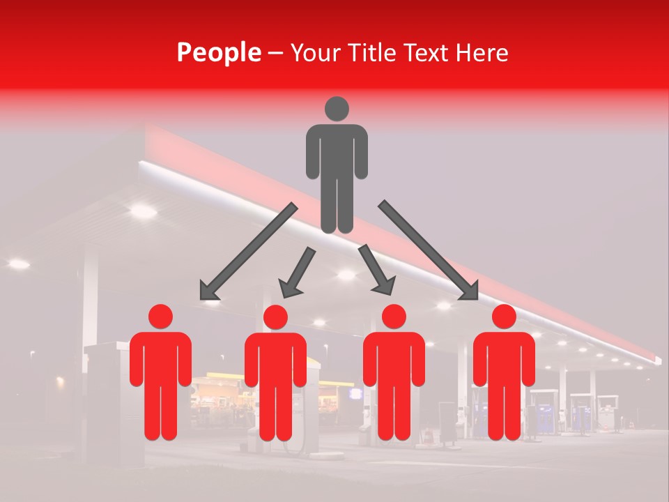 Gas Station At Night PowerPoint Template