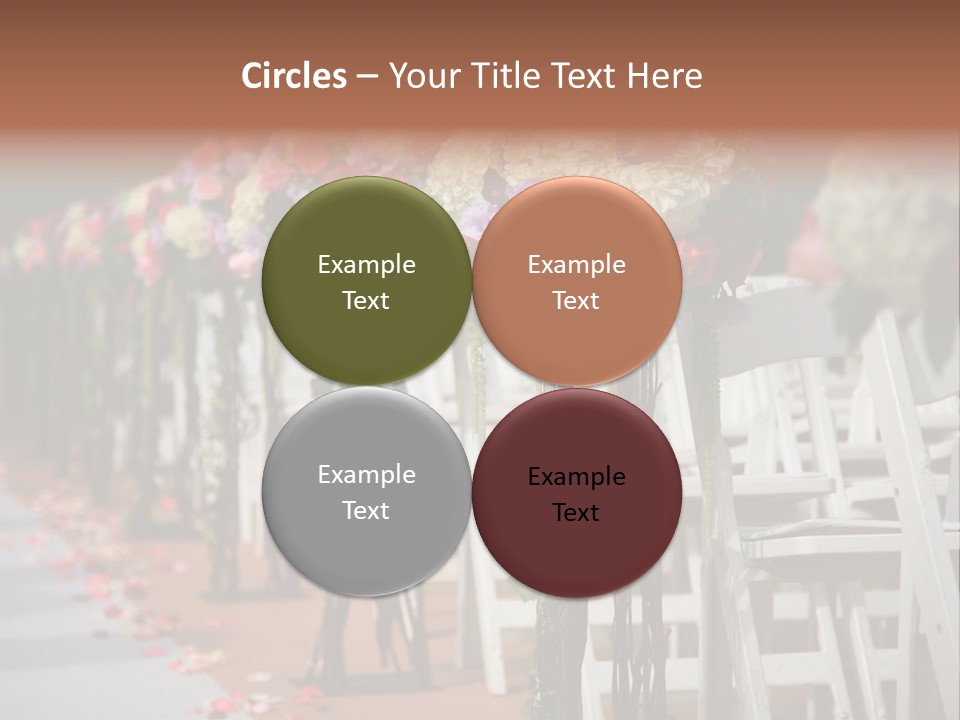 Beautiful Wedding Flower Arrangement Of Seats Along The Aisle PowerPoint Template