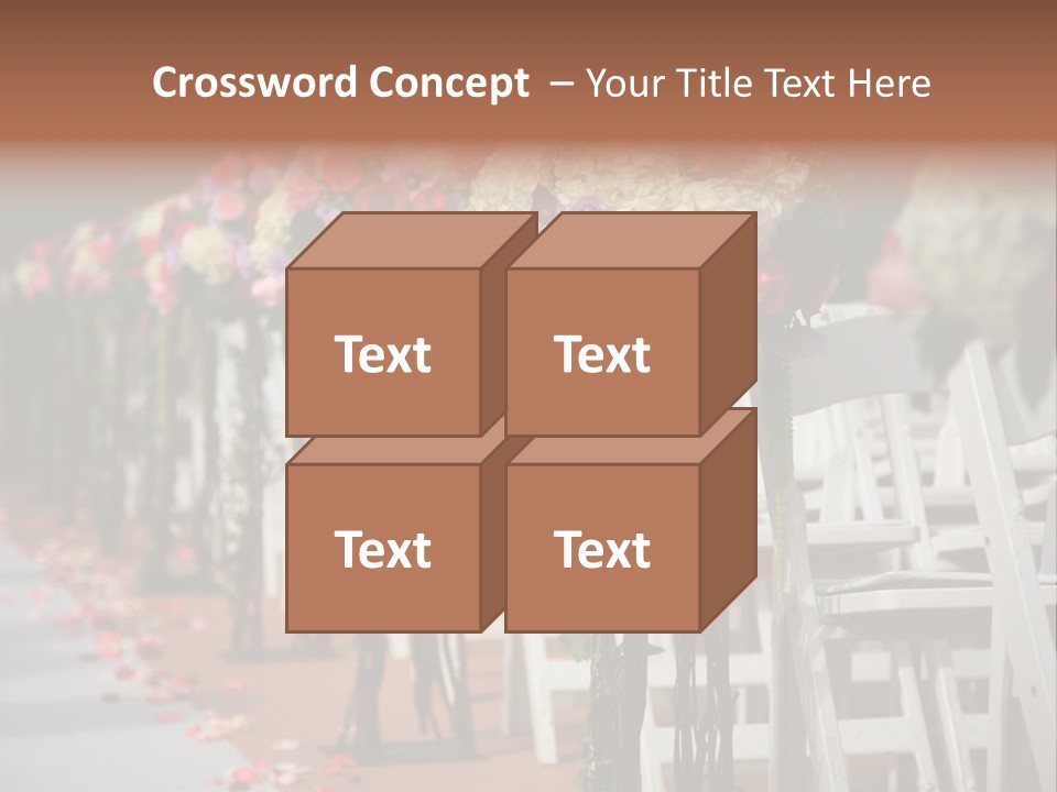 Beautiful Wedding Flower Arrangement Of Seats Along The Aisle PowerPoint Template