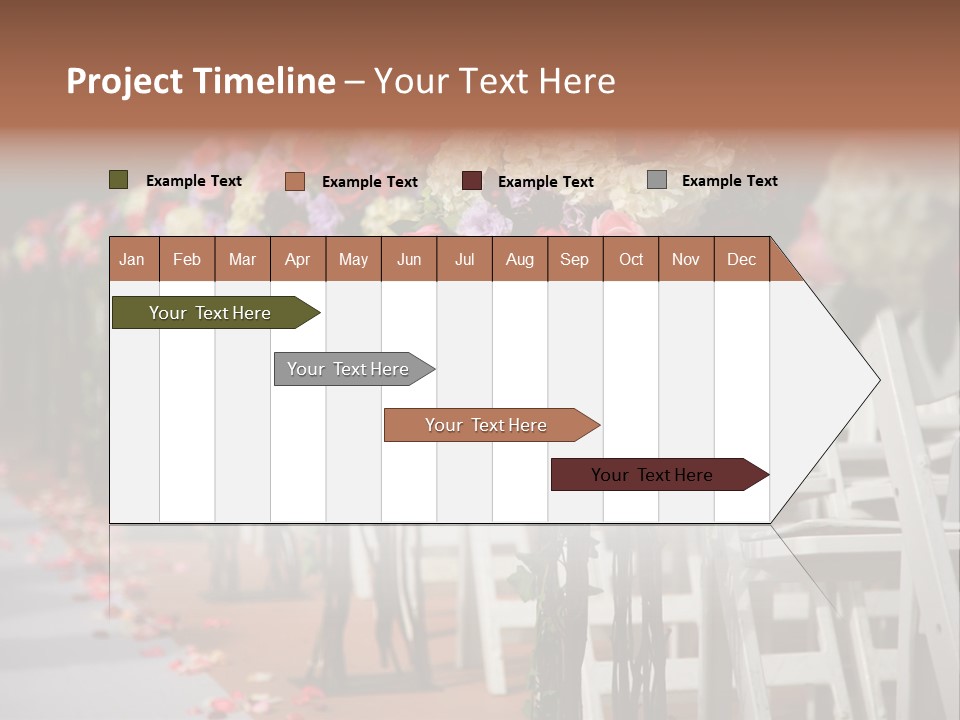 Beautiful Wedding Flower Arrangement Of Seats Along The Aisle PowerPoint Template