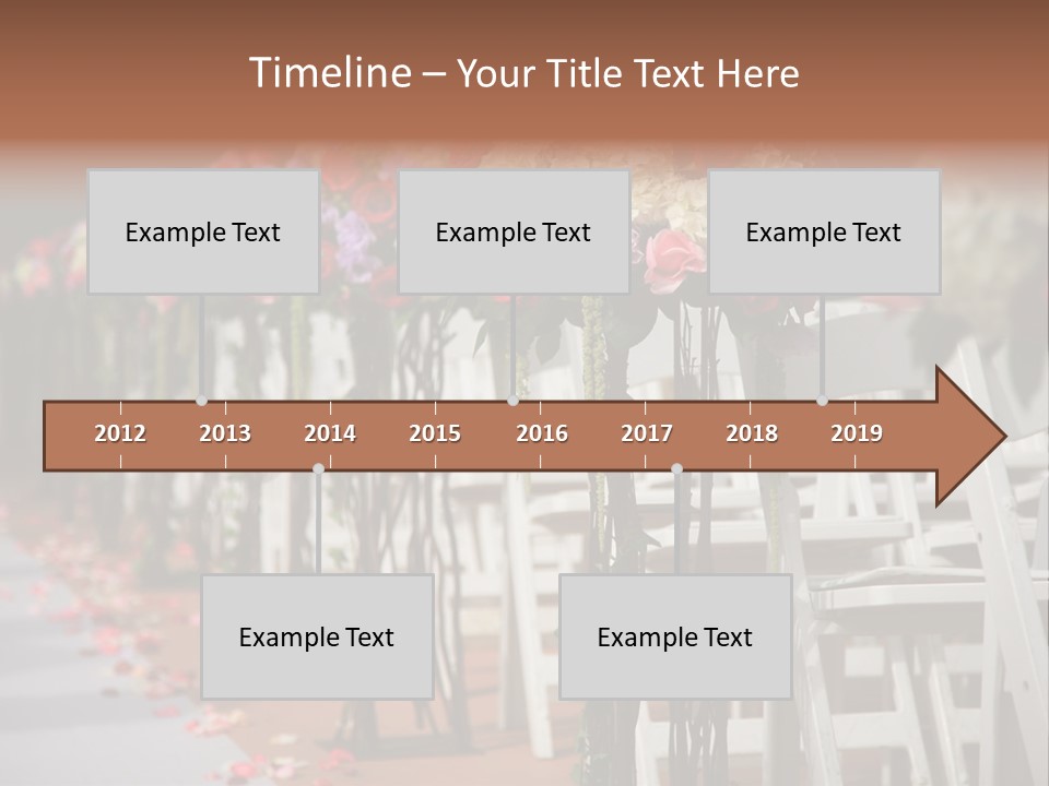 Beautiful Wedding Flower Arrangement Of Seats Along The Aisle PowerPoint Template