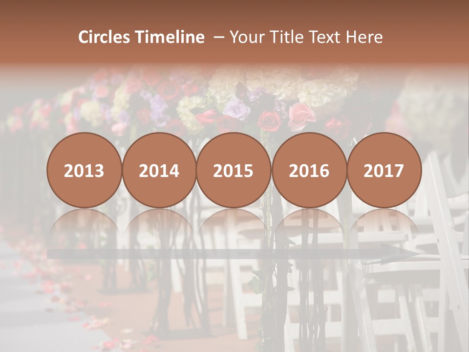 Beautiful Wedding Flower Arrangement Of Seats Along The Aisle PowerPoint Template
