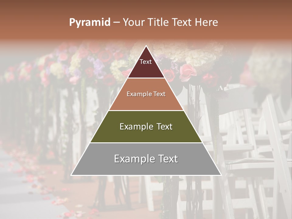 Beautiful Wedding Flower Arrangement Of Seats Along The Aisle PowerPoint Template