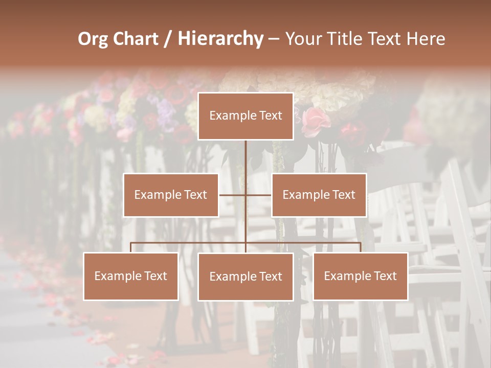 Beautiful Wedding Flower Arrangement Of Seats Along The Aisle PowerPoint Template