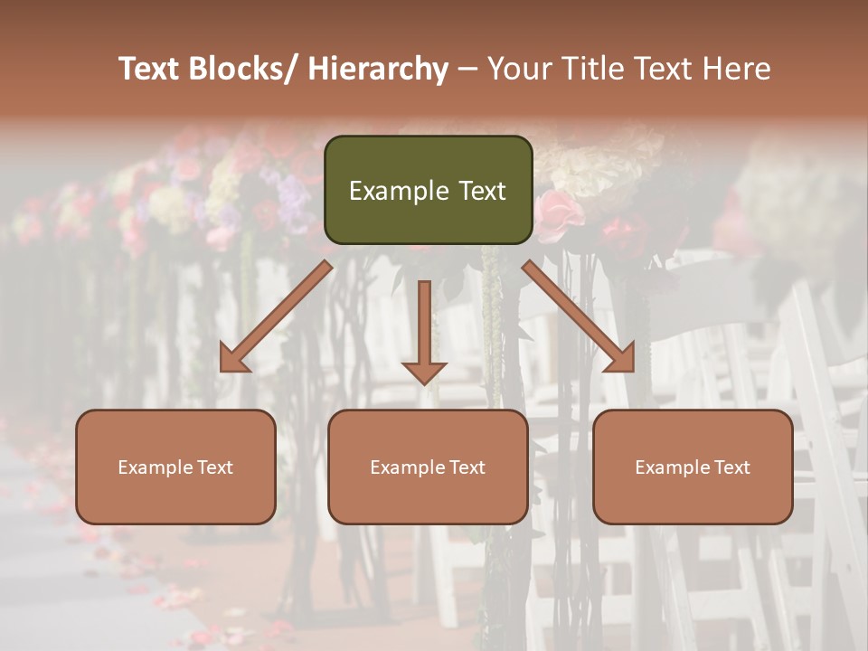 Beautiful Wedding Flower Arrangement Of Seats Along The Aisle PowerPoint Template