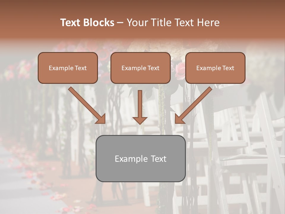 Beautiful Wedding Flower Arrangement Of Seats Along The Aisle PowerPoint Template
