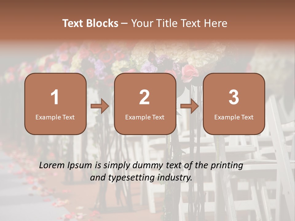 Beautiful Wedding Flower Arrangement Of Seats Along The Aisle PowerPoint Template