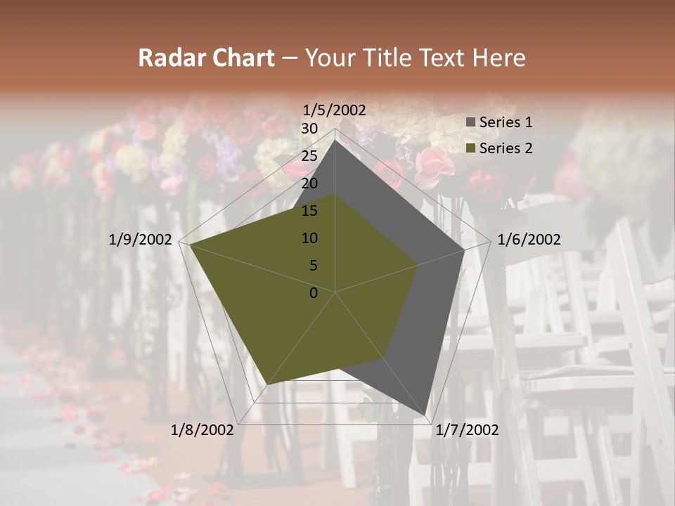Beautiful Wedding Flower Arrangement Of Seats Along The Aisle PowerPoint Template
