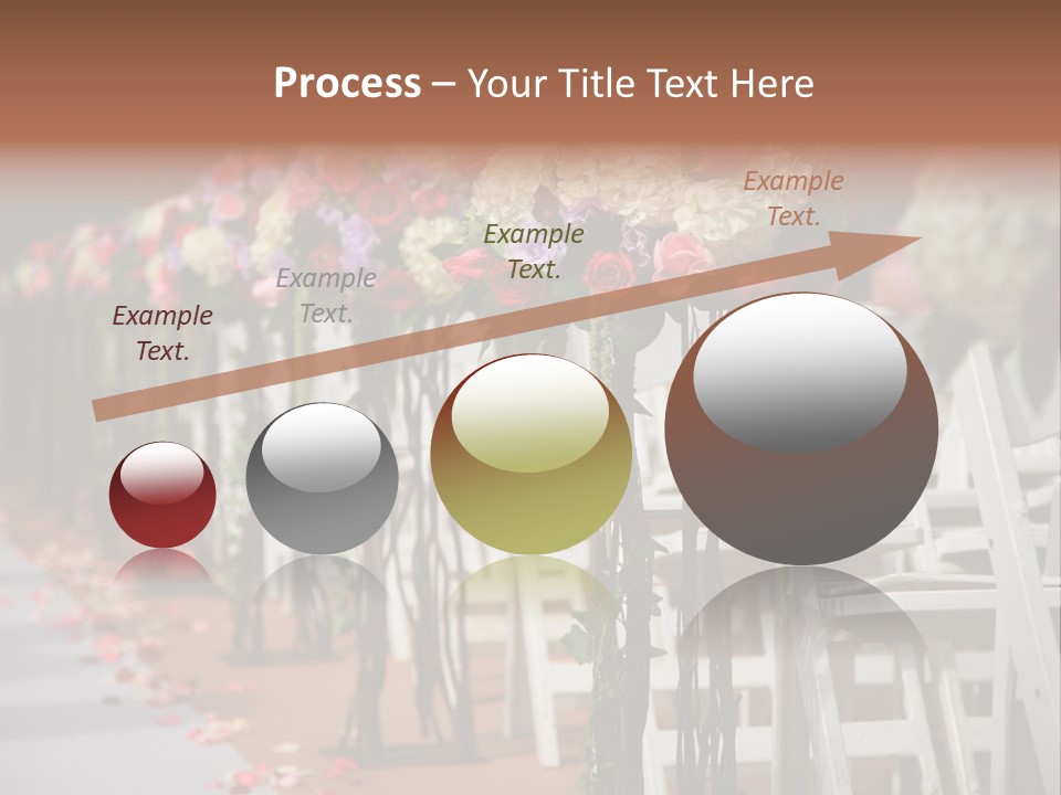 Beautiful Wedding Flower Arrangement Of Seats Along The Aisle PowerPoint Template