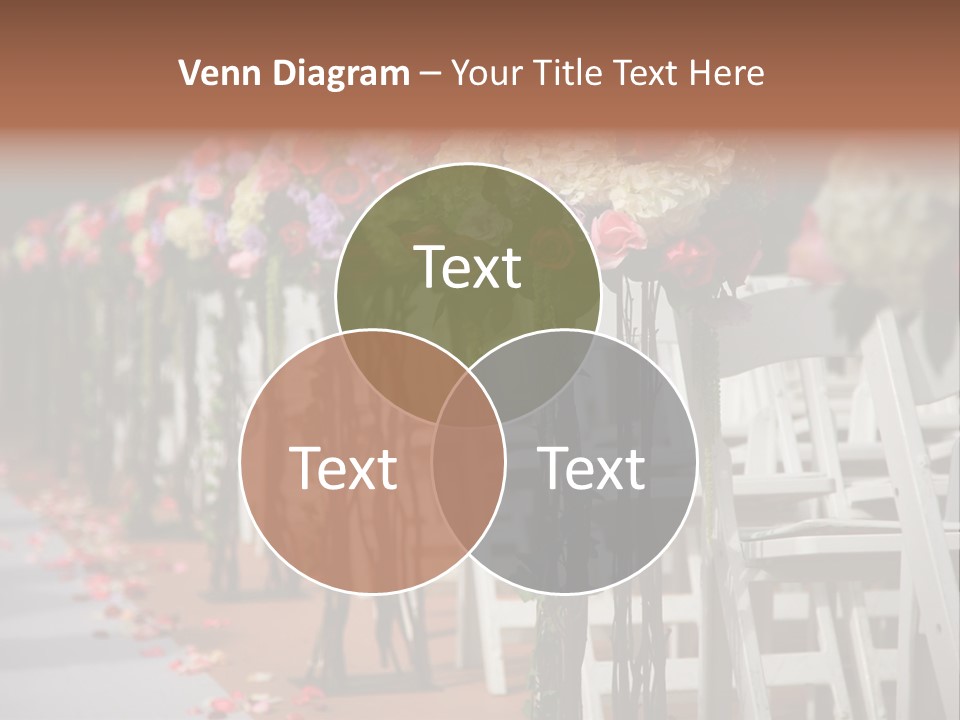 Beautiful Wedding Flower Arrangement Of Seats Along The Aisle PowerPoint Template