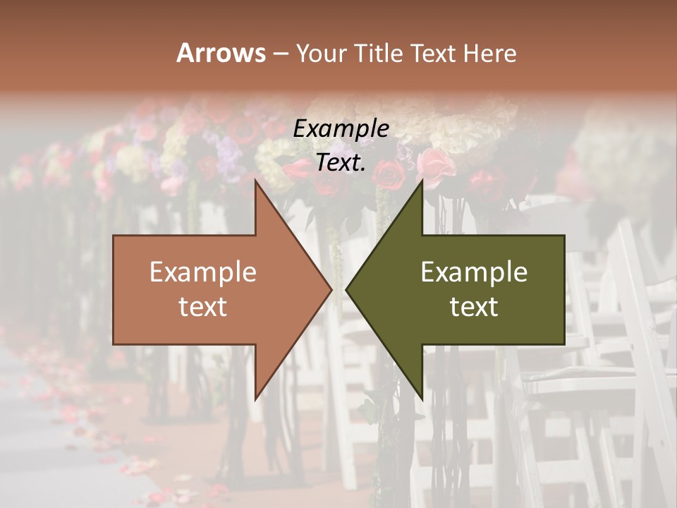 Beautiful Wedding Flower Arrangement Of Seats Along The Aisle PowerPoint Template